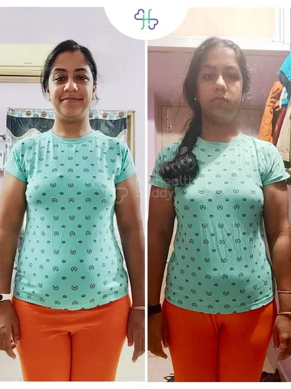 Front view of her transformation. She learned that working out can be a daily affair, just like having meals.