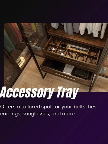 For the small things that matter most, our custom accessory trays provide a tailored spot. Sunglasses, watches, belts, and jewelry are beautifully organized and easy to find.