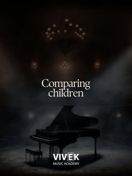 We believe a child's musical journey is unique. This image of a grand piano on a stage reminds us that progress should not be measured by comparing one student to another, but by celebrating individual growth and patience.