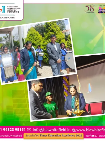 The ceremonial lamp lighting at our Green Assembly, symbolizing the start of a new chapter in our school's eco-friendly initiatives.