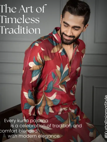 The art of timeless tradition. This maroon floral kurta is a celebration of tradition and comfort blended with modern elegance.