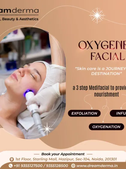 The Oxygeneo Facial is a 3-step medical facial that provides deep nourishment through exfoliation, infusion, and oxygenation. It's a journey to healthier skin, not just a destination.