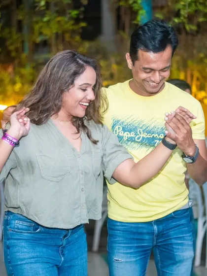 A sweet moment of connection. The smiles say it all.