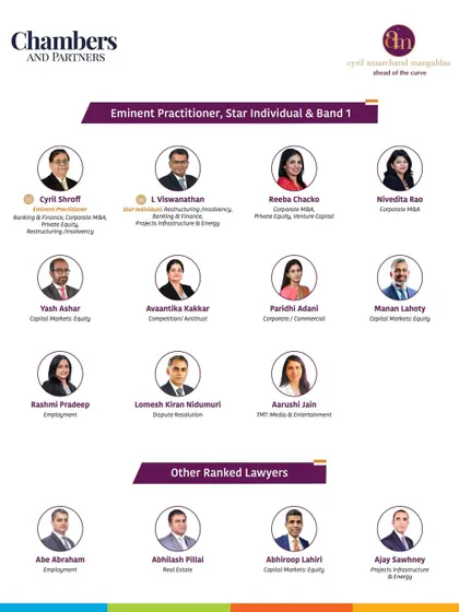 Our 'Eminent Practitioner, Star Individual & Band 1' lawyers from the Chambers Asia-Pacific 2025 rankings, including Lokesh Kiran Nidumuri for Dispute Resolution.