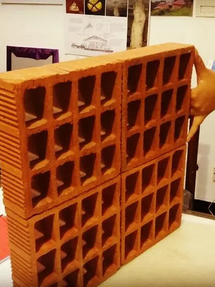 We are always exploring natural and sustainable materials. These perforated terracotta bricks are excellent for creating screen walls that allow for ventilation and light while adding an earthy, handcrafted feel.