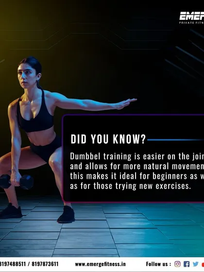 Did you know dumbbell training is easier on the joints and allows for more natural movements? This makes it ideal for beginners and for trying new exercises safely. We incorporate dumbbell work into many of our personalized programs.
