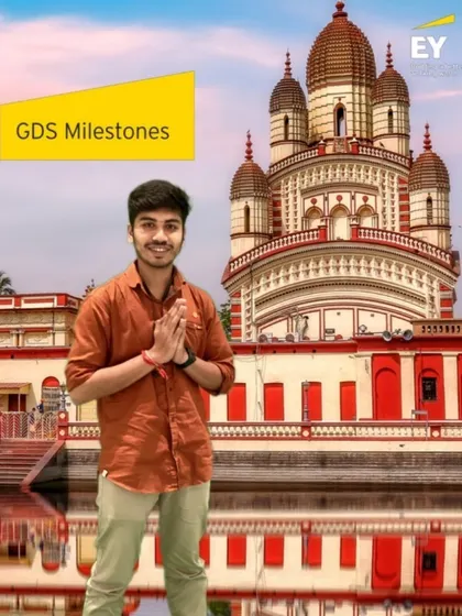 A duplicate of the EY GDS Milestones photo, emphasizing the consistent quality and branding of our Green Screen outputs for corporate events.