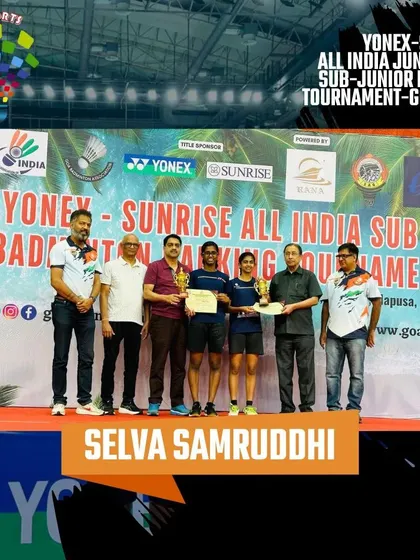Another All India podium finish. Congratulations to Selva Samruddhi for securing the bronze medal in Girls Doubles U17 at the tournament in Goa.