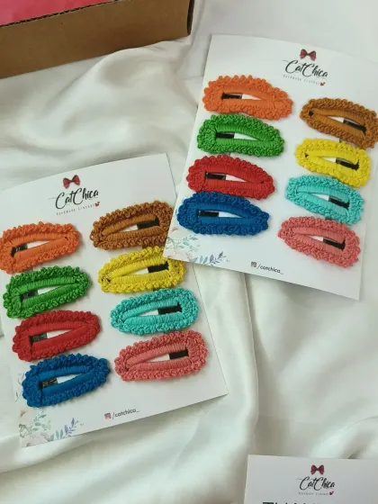 Two cards of our colorful crochet clips, perfect for gifting or stocking up on essentials.