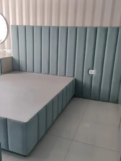 These images showcase various bedroom designs, including design tip videos, different bed types, 3D renders, work-in-progress shots, and finished rooms with custom TV cabinets and wardrobes. They demonstrate the range of styles and solutions I offer.