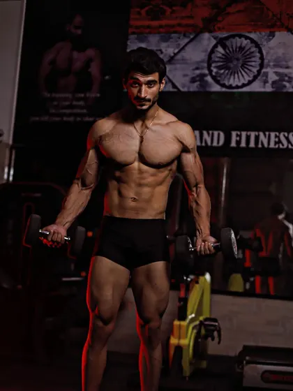 A patriotic shot for 26th January, showing my physique.