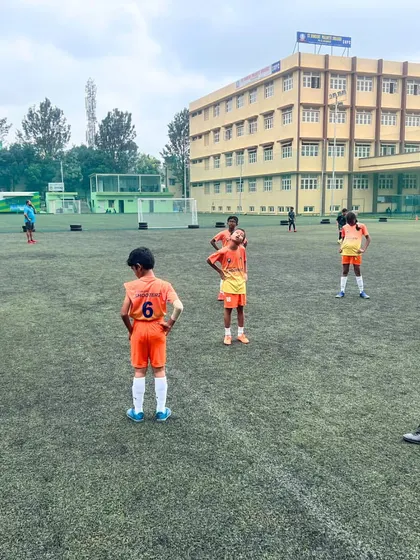 Our U-11 team during their KSFA YPL match against BYFL. Even in defeat, every match is a learning experience that builds resilience and character.