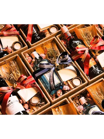 A large order of our Diwali hampers, each featuring a mini bottle of wine or spirits, ready to light up the celebration.
