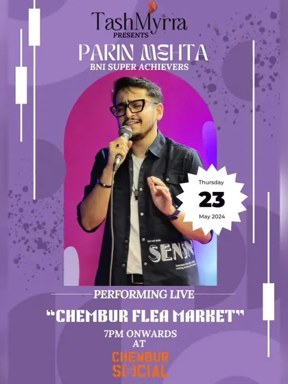 Here's the poster for my performance at the Chembur Flea Market, held at Chembur Social. I enjoy performing in unconventional and lively settings that attract a diverse audience.