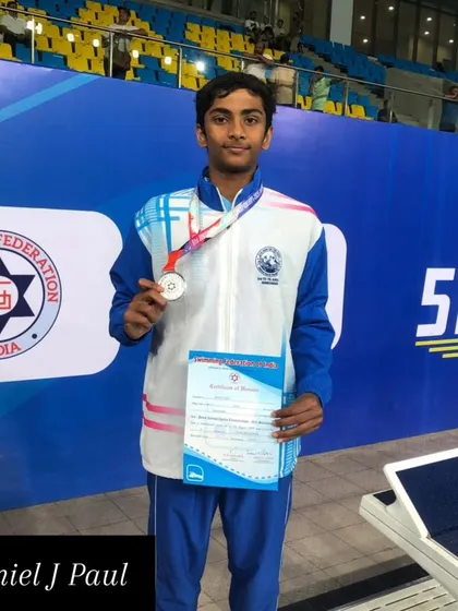 Daniel J Paul after winning silver in the 200m Breaststroke.