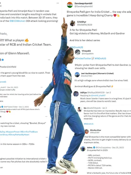 More praise for "The Shrey Show". This collage of tweets from journalists and fans during her debut series for India highlights her immediate impact on the international stage.