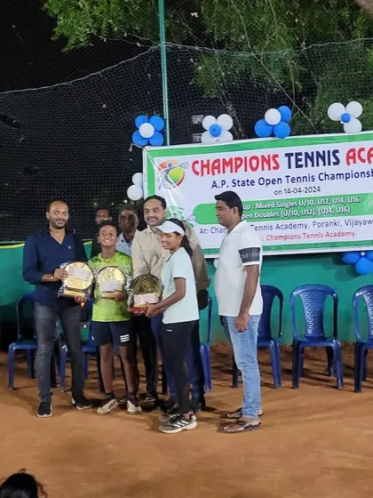 Keerthana receiving her trophy for winning the U16 state championship. We focus on developing strong female athletes who can dominate state-level competitions.
