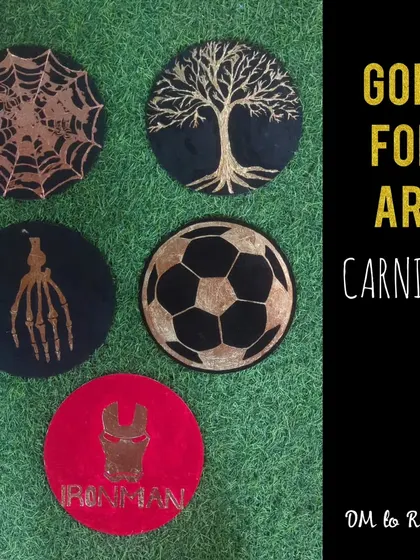 A carnival of gold foil art! From Iron Man and footballs to skeletons and trees, you can add a touch of golden elegance to any design in this unique and satisfying workshop.