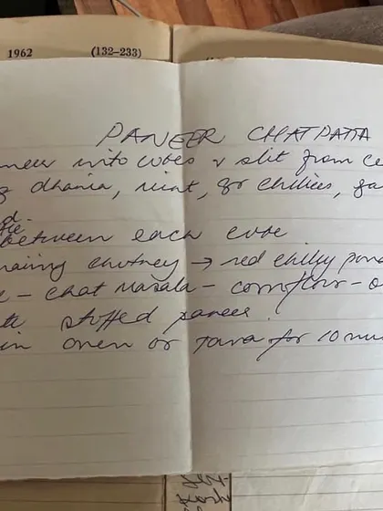 'Paneer Chatpatta' from May 1962. This is more than a recipe; it's a snapshot of a family's kitchen from over 60 years ago.