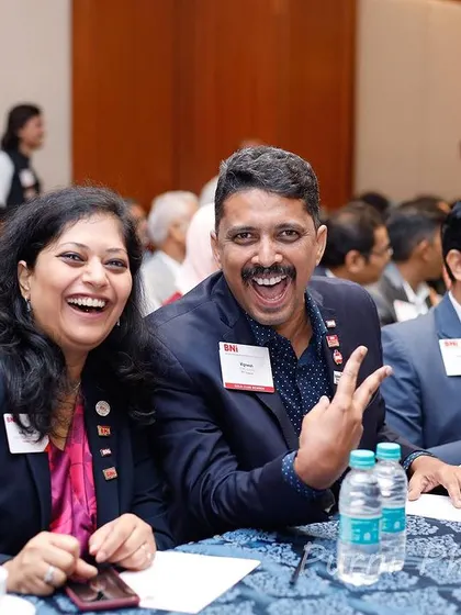Laughter and learning go hand in hand. A candid moment from a BNI training session, showing that professional development can and should be fun.
