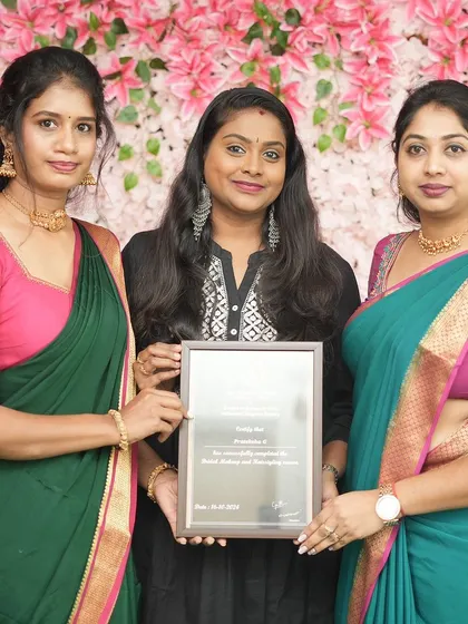 Celebrating another graduate from Batch 14. She is now equipped with the skills for a successful career in bridal makeup.