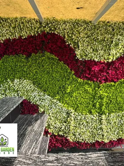 Your walls don't have to be boring. This is a custom artificial green wall I designed for a bar counter in Kailash Colony, using UV-coated materials to create a unique, wavy pattern that grabs attention.