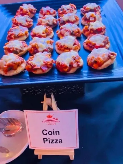 Bite-sized and easy to eat, our Coin Pizzas are a hit at corporate networking events. They are part of our extensive starter menu, designed to be delicious and convenient for guests.