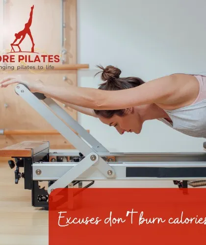 Excuses don't burn calories. This deep stretch on the Reformer is earned after hard work, helping to lengthen muscles and prevent soreness.