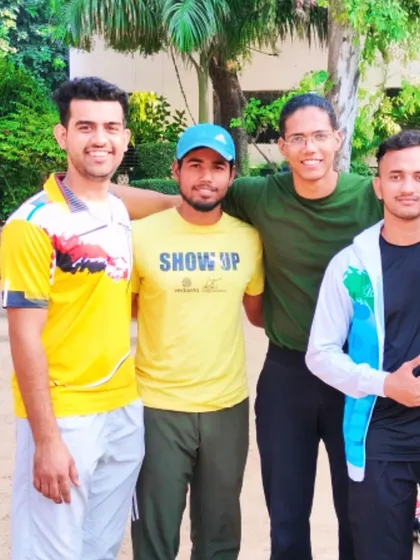 A casual moment with the players. We are a close-knit group, always supporting each other.
