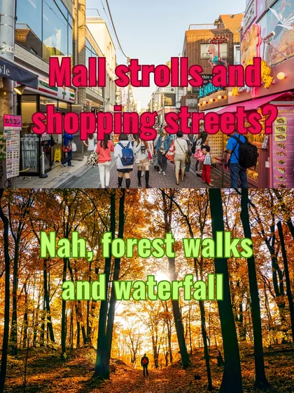 Mall strolls and shopping streets, or forest walks and waterfalls? We choose the path that leads to nature's wonders.
