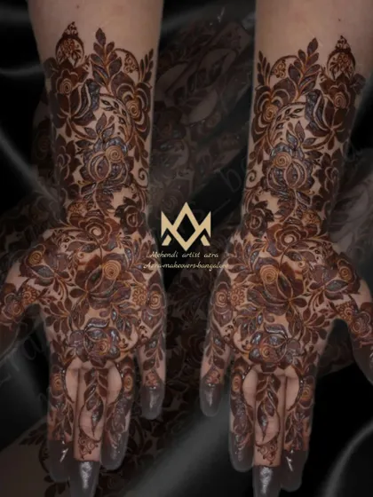 A full view of a dense Arabic floral design, perfect for someone who loves bold and beautiful patterns.