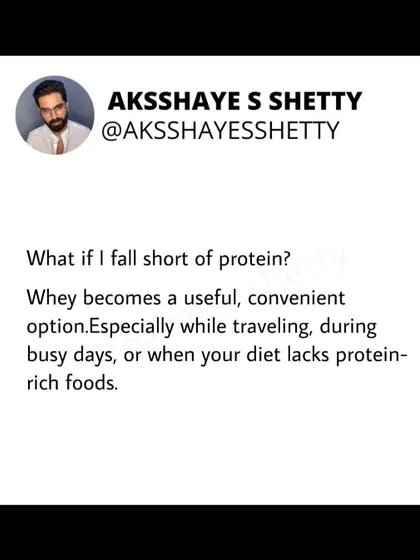 If you fall short of your daily protein goal, whey becomes a very useful and convenient option. It's especially helpful during busy days, while traveling, or when your diet lacks sufficient protein-rich foods.