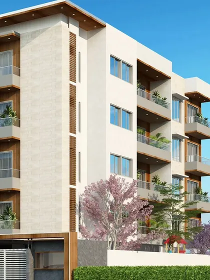 Another angle of the VN Vista apartment building, showcasing its clean lines and modern aesthetic.
