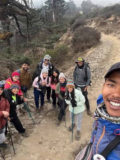 Smiles as high as the Himalayas. Our expert local guides are a huge part of the experience, ensuring your safety and sharing their knowledge of the mountains with a smile.