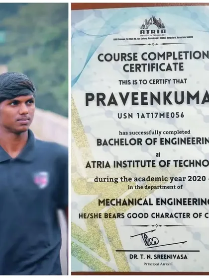A true success story. We are incredibly proud of Praveen Kumar, one of our first academy boys, who completed his engineering degree with our support and is now a software engineer.