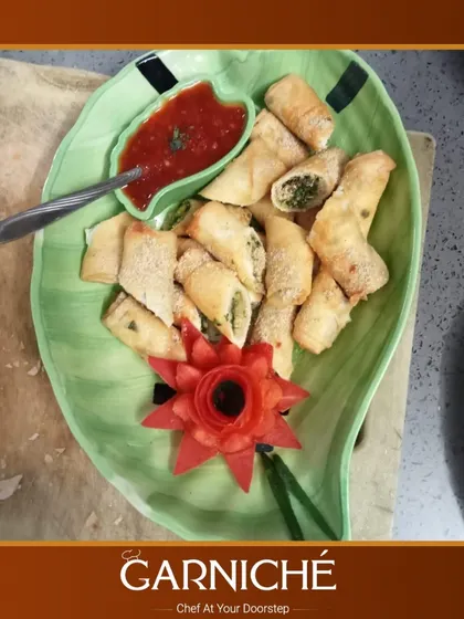 Crispy on the outside, flavourful on the inside. Our spring rolls are served with a tangy dipping sauce and an artful garnish, making them as beautiful as they are tasty.