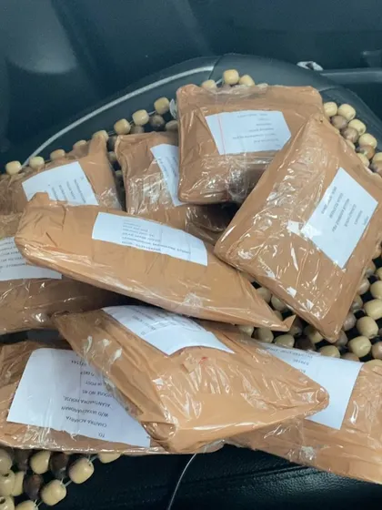 A car seat full of packages, each one carefully wrapped and ready to be dispatched to customers across the country. This is a typical day of fulfilling orders for my Ayurvedic products.
