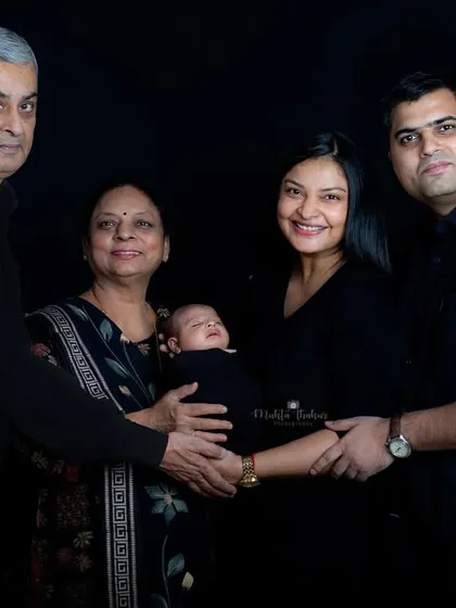 Three generations of love in a single, timeless portrait. Capturing the entire family, from grandparents to the newest little member, is a true privilege.