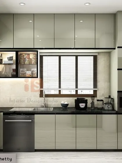 A duplicate of the modular kitchen 3D render.