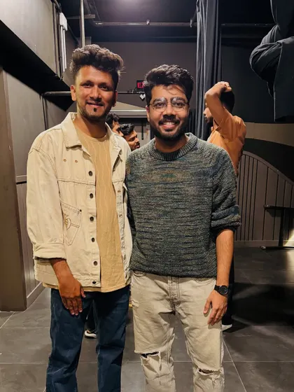A picture with another talented individual from the Marathi Legends event. The creative energy was incredible.