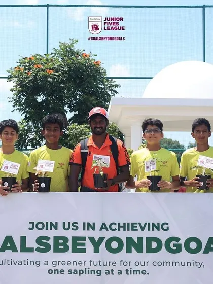 I teach my athletes that the goal is always bigger than the game. Through my #GoalsBeyondGoals initiative, players participate in community activities like planting saplings, learning the value of teamwork and responsibility off the field.