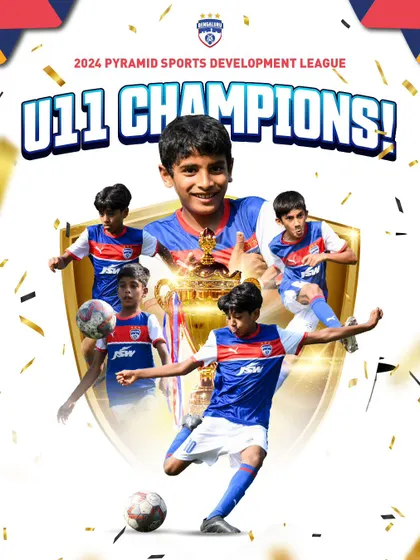 A graphic celebrating our U11 team as champions of the 2024 Pyramid Sports Development League. We are the Best Elite Youth Program for a reason.