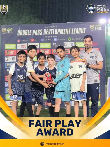Our U11s proudly accept the Fair Play Award in the DPDL, showcasing sportsmanship and respect.