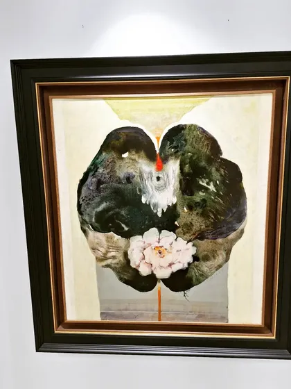 A closer look at one of the powerful artworks by Bimal Das Gupta. His use of color and form is truly captivating.