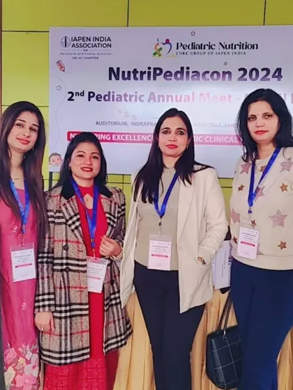 With fellow dietitians at the NutriPediacon 2024, the 2nd annual pediatric nutrition meet organized by Apollo Hospitals and IAPEN. Sharing knowledge on pediatric nutrition is crucial for community health.