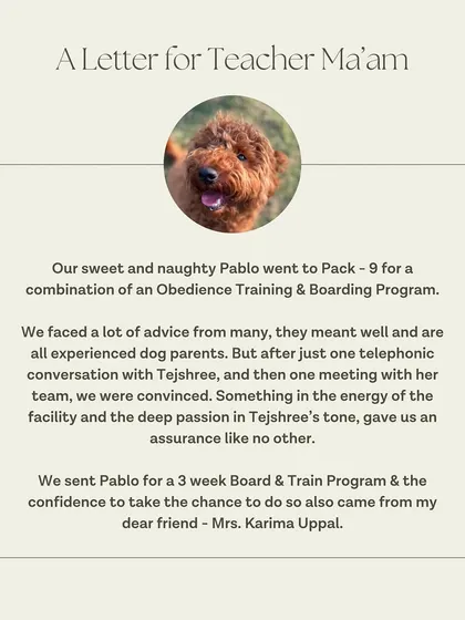 A letter from Pablo's guardian, sharing how our passion and the energy of the facility gave them the assurance they needed.