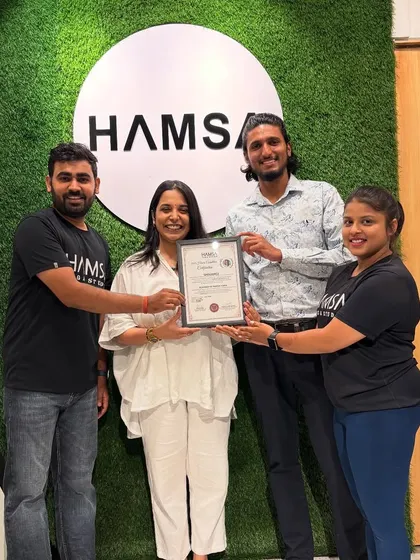 Another happy graduate receives her certification. We are honored to be a part of her journey and welcome her to the Hamsa tribe of certified teachers.