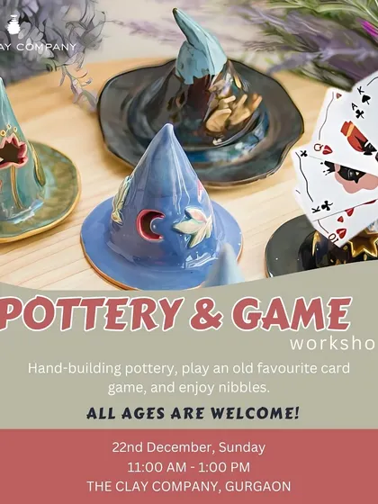 We're always cooking up new ideas, like our Pottery & Game workshop. It's a great way to spend an afternoon, combining hand-building with a friendly card game and some tasty nibbles.