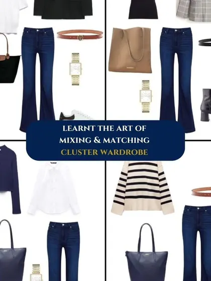 I learned the art of mixing and matching to create a cluster wardrobe. This is the secret to creating endless outfits from a curated collection of clothes.
