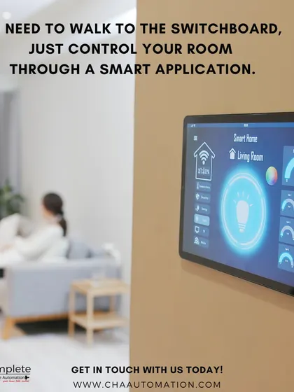 There is no need to walk to the switchboard anymore. A wall-mounted smart panel gives you full control over your room's lighting and climate, allowing you to relax and make adjustments with ease.